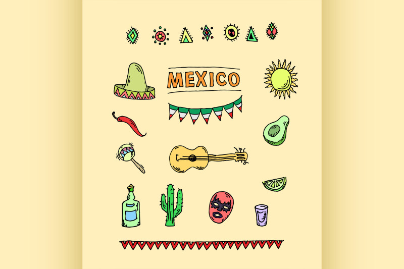 hand-drawn-vector-set-of-mexican-symbols