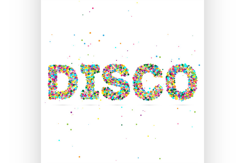 disco-word-consisting-of-colored-particles