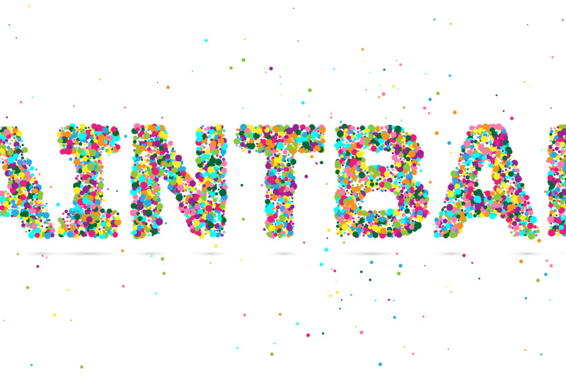 painball-word-consisting-of-colored-particles