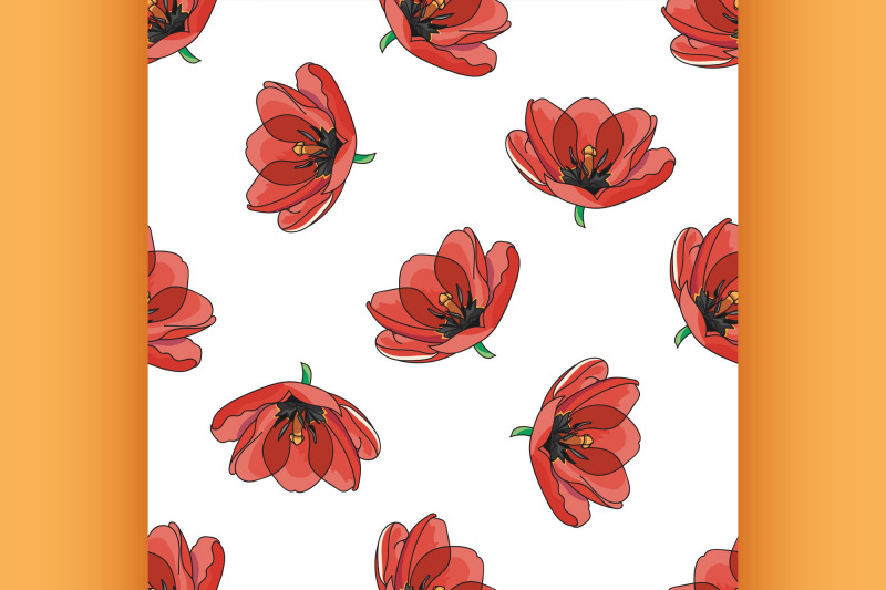 red-tulips-pattern-spring-bunch-of-flowers