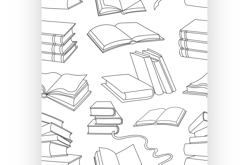 books-pattern-isolated-on-white-background
