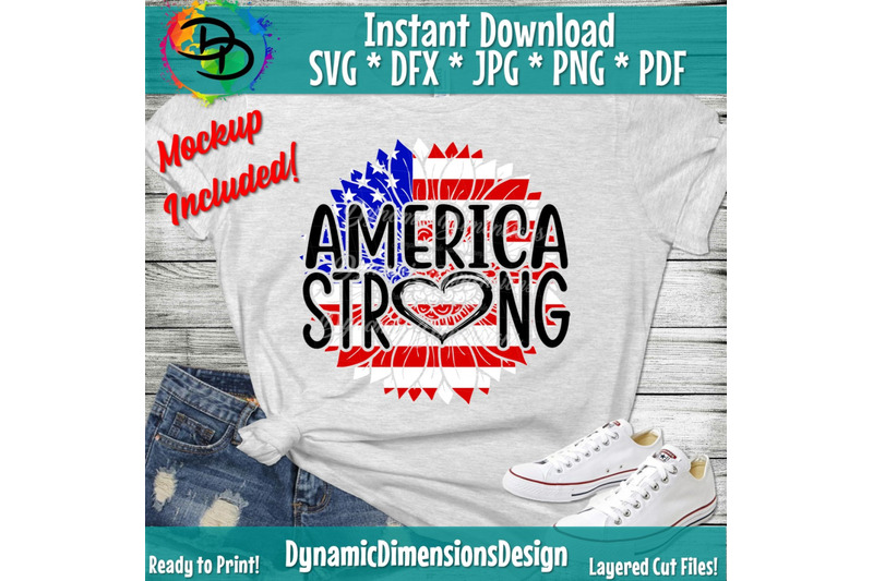 Download Patriotic Sunflower Svg, America Strong, 4th of July Svg ...