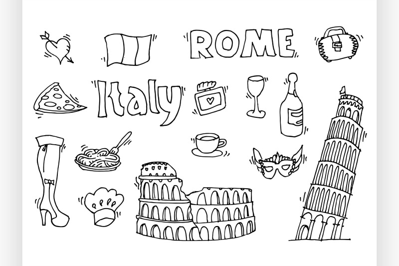 italy-doodle-set