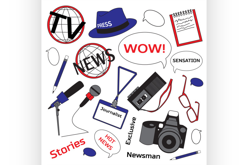 background-with-journalism-icons