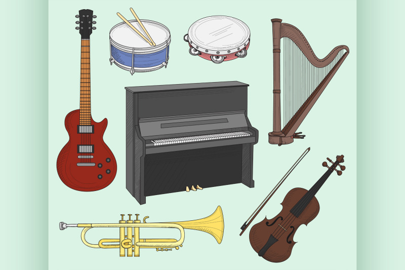 musical-instruments-set