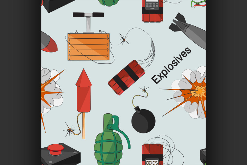 set-of-bombs-explosives-pattern