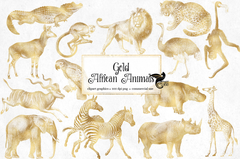 gold-african-animals-clipart