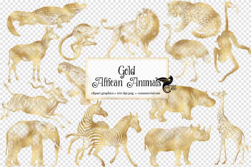 gold-african-animals-clipart