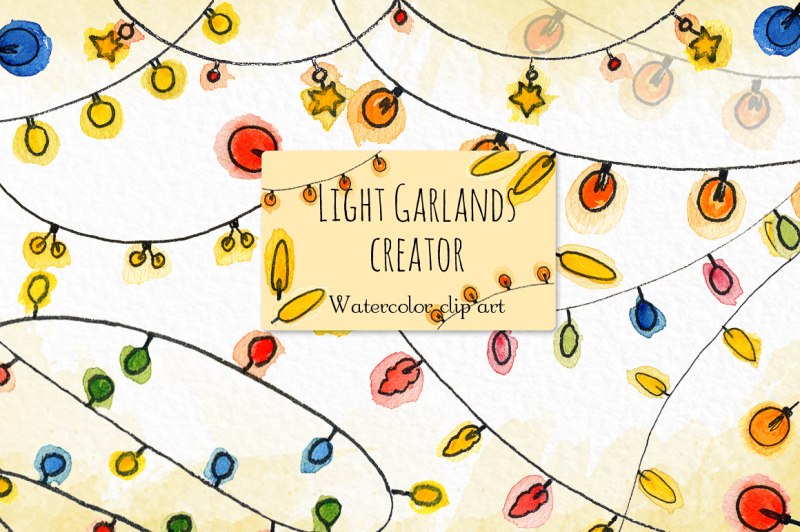 light-garlands-creator-watercolor-clip-art
