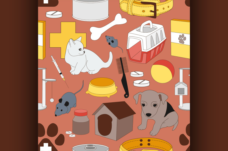 veterinary-pet-icons-pattern