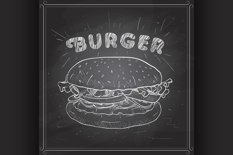 burger-scetch-on-a-black-board