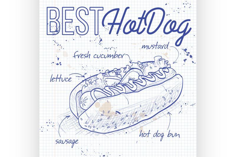 hot-dog-recipe-on-a-notebook-page