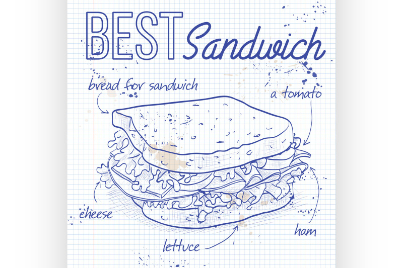sandwich-recipe-on-a-notebook-page