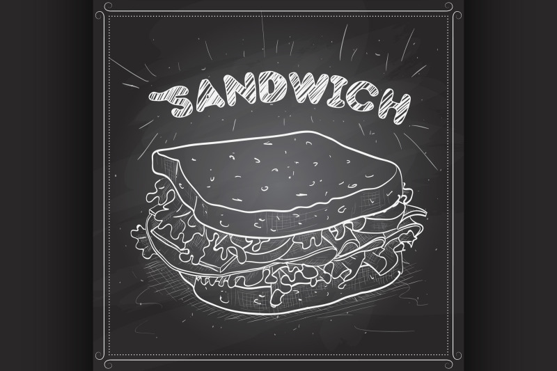 sandwich-scetch-on-a-black-board