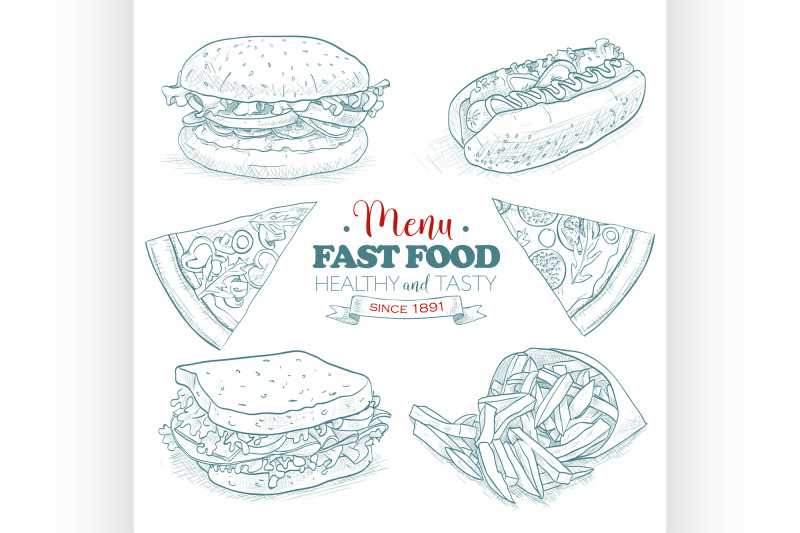 scetch-fast-food-menu