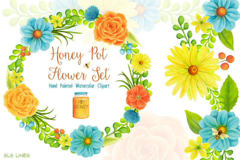 honey-pot-watercolour-flowers