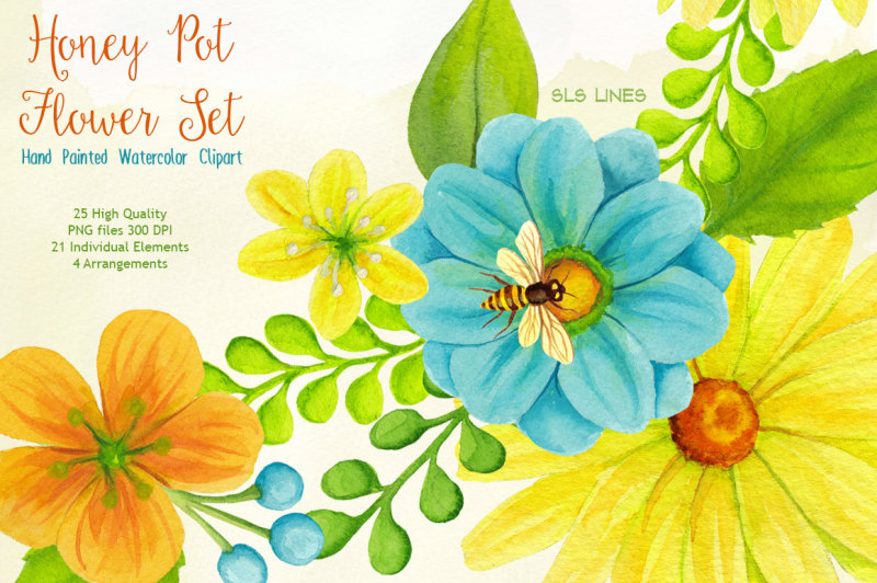 honey-pot-watercolour-flowers