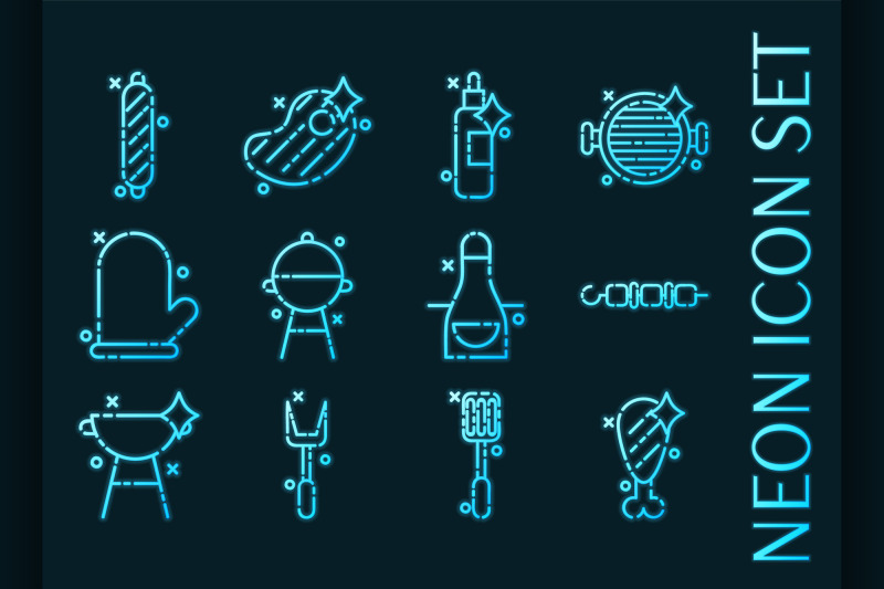 ser-of-bbq-blue-glowing-neon-icons