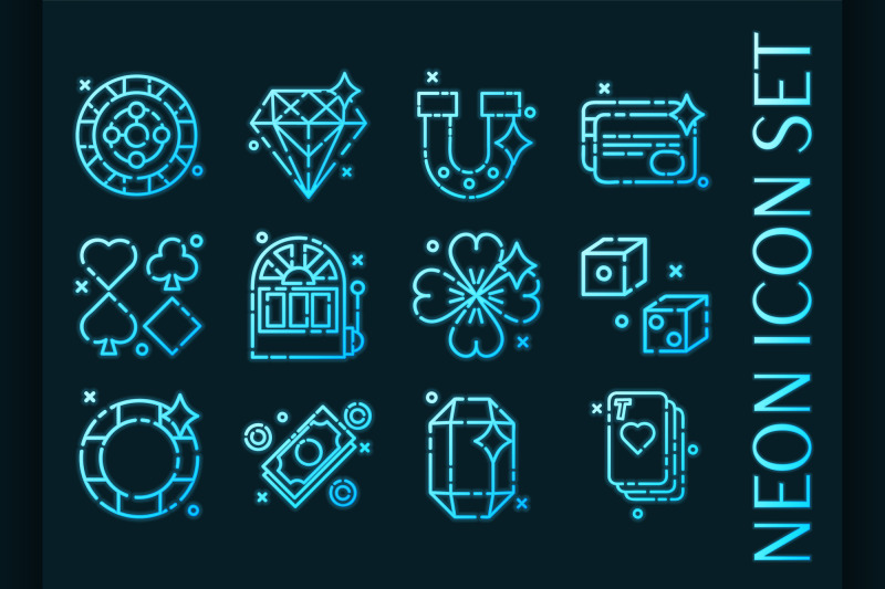 set-of-casino-blue-glowing-neon-icons