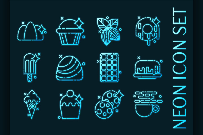 set-f-chocolate-blue-glowing-neon-icons