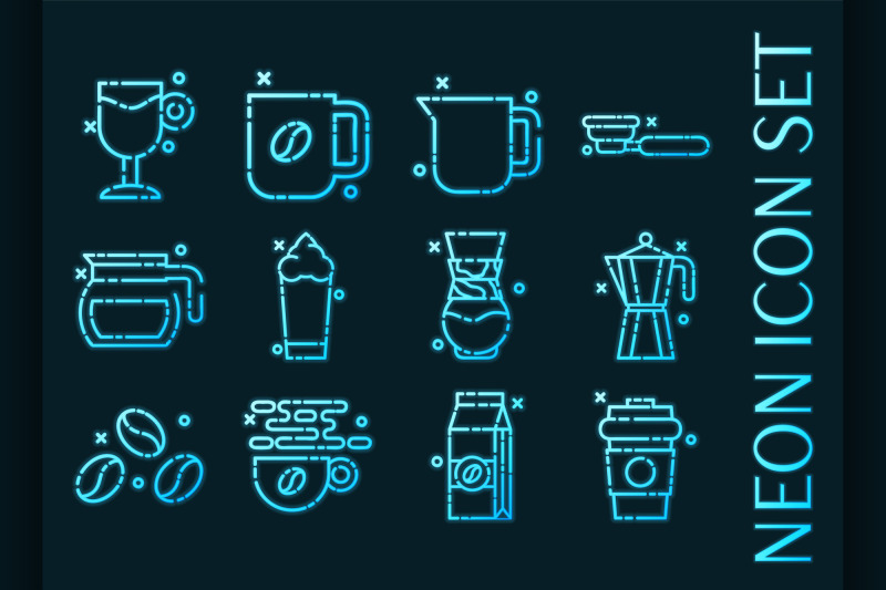 set-of-coffee-blue-glowing-neon-icons
