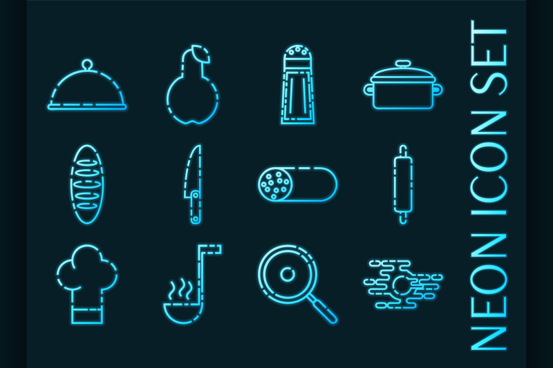 set-of-cooking-blue-glowing-neon-icons