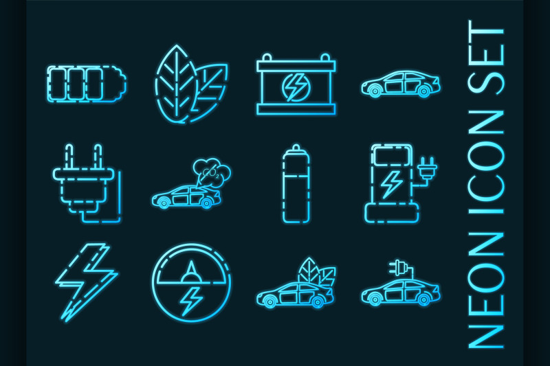 set-of-electric-car-blue-glowing-neon-icons