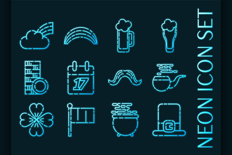 st-set-icons-blue-glowing-neon-style