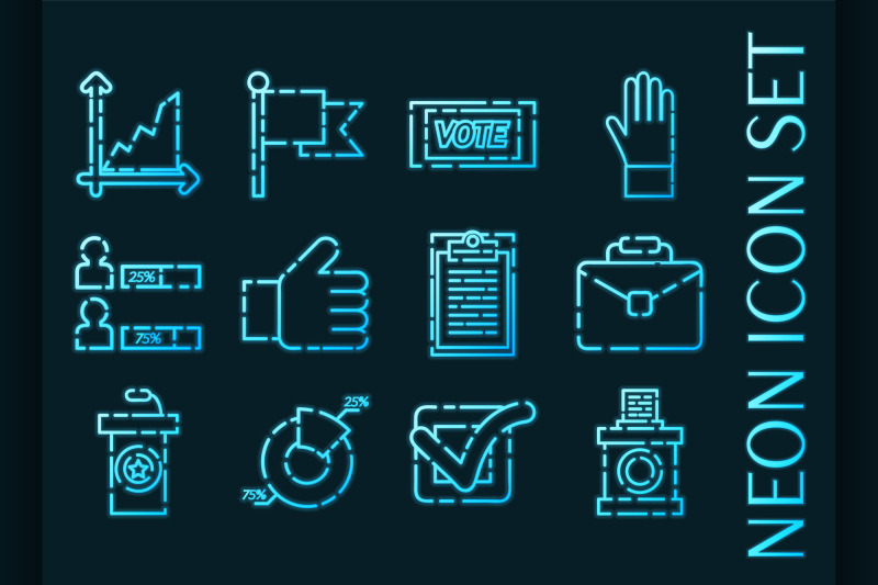 vote-set-icons-blue-glowing-neon-style