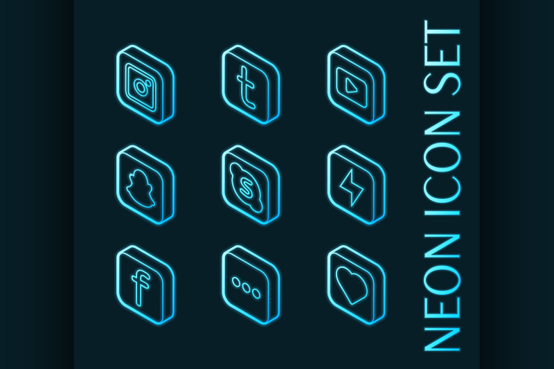 networks-set-icons-blue-glowing-neon-style