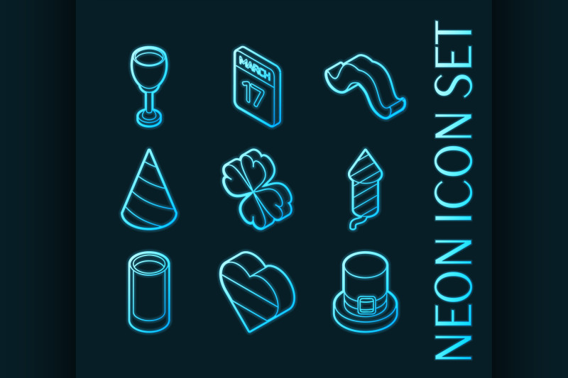 st-set-icons-blue-glowing-neon-style