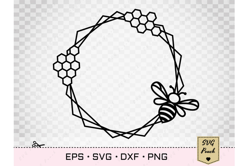 honey-bee-monogram-frame-set-of-4-svg