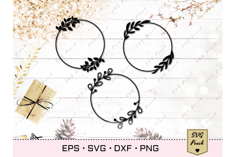 circle-wreath-with-leaves-svg