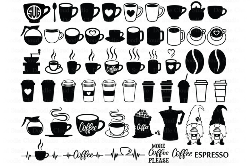 Download Coffee Bundle SVG Files, Coffee Cup, Coffee Heartbeat ...
