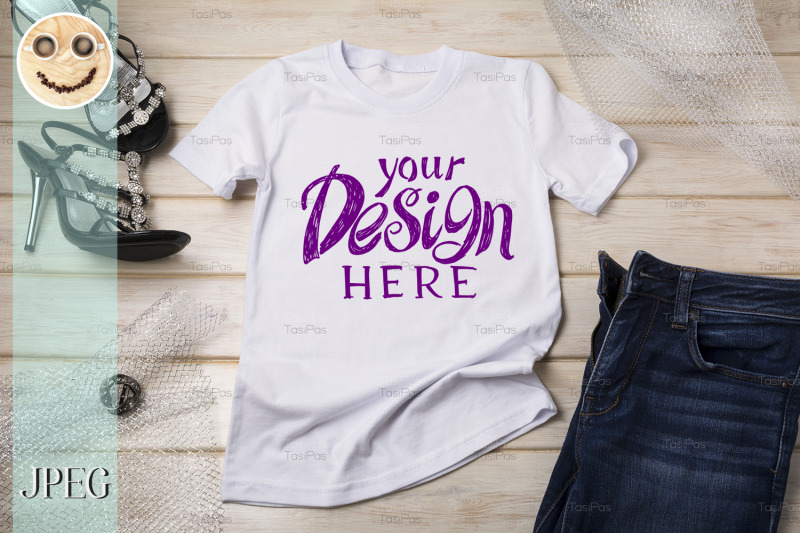 white-womens-cotton-t-shirt-mockup-with-black-sandals