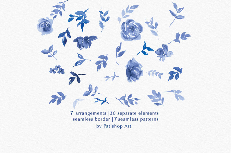 classic-blue-watercolor-floral-clipart