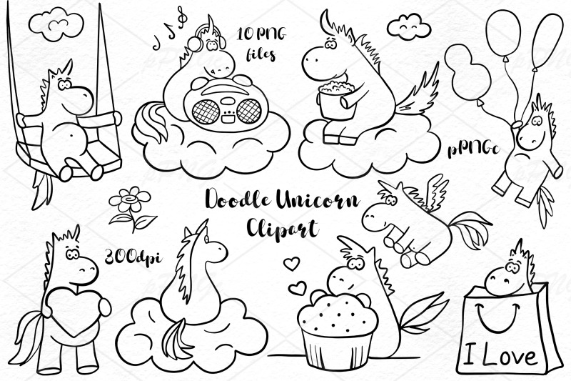 doodle-unicorn-clipart