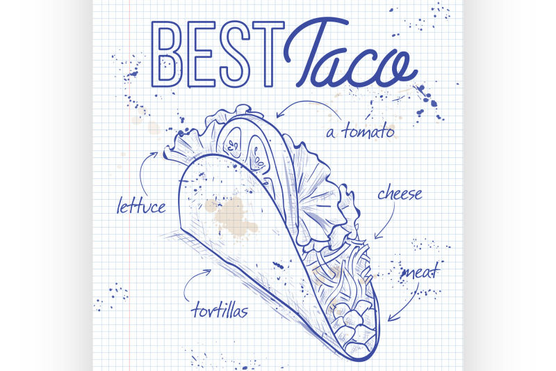 taco-recipe-on-a-notebook-page