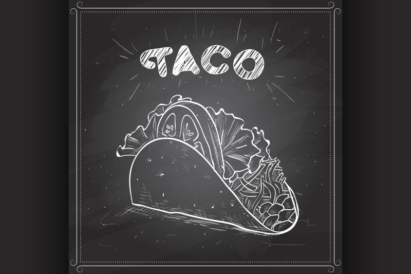 taco-scetch-on-a-black-board