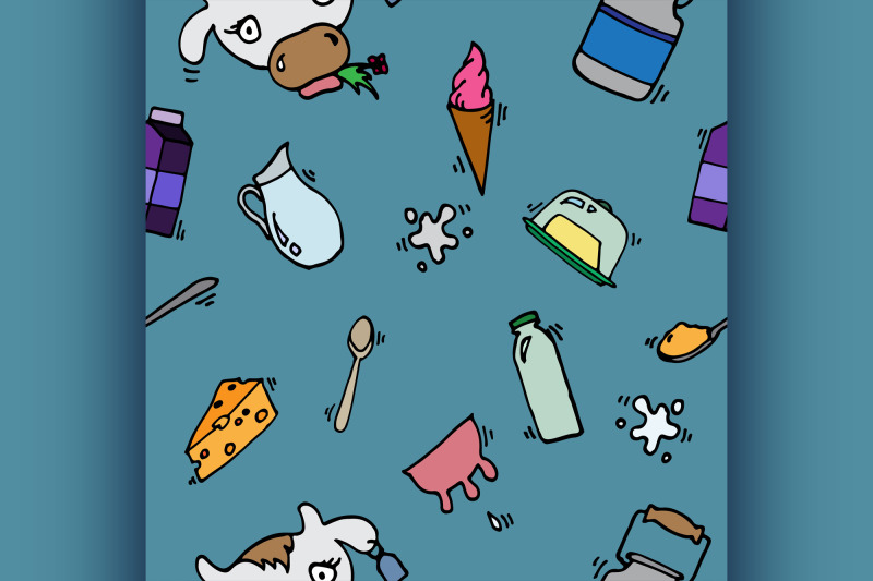 milk-vector-icons-pattern