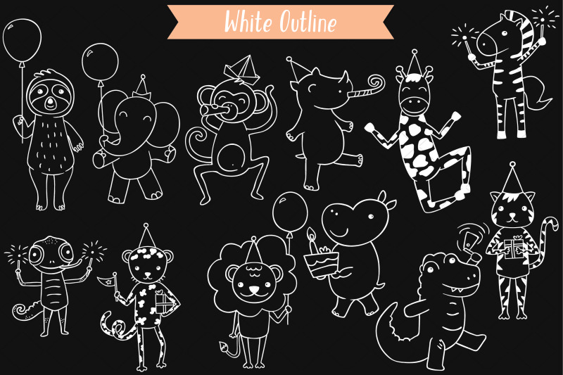 jungle-animal-white-hand-drawn-birthday-characters