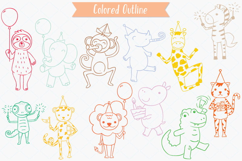 jungle-animal-color-hand-drawn-birthday-characters