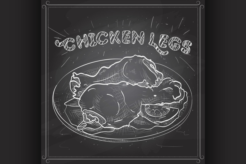 chicken-legs-scetch-on-a-black-board
