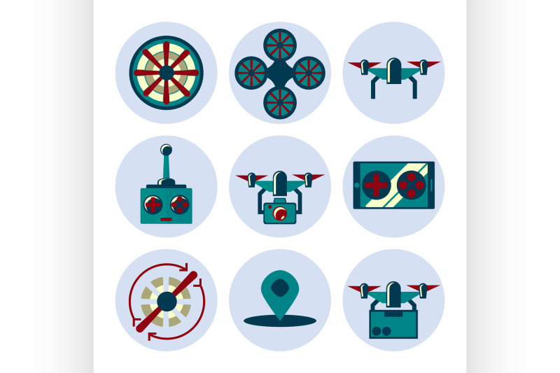 quadrocopter-flat-icons-set