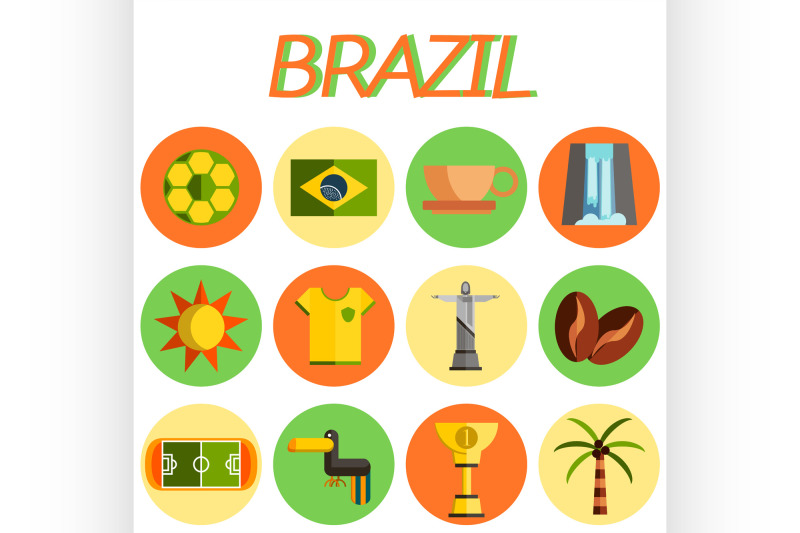 brazil-icon-set-flat-design