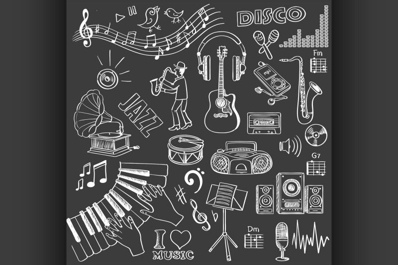 hand-drawn-music-set