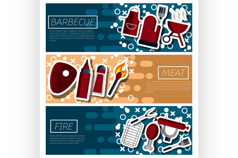 set-of-horizontal-banners-about-barbecue