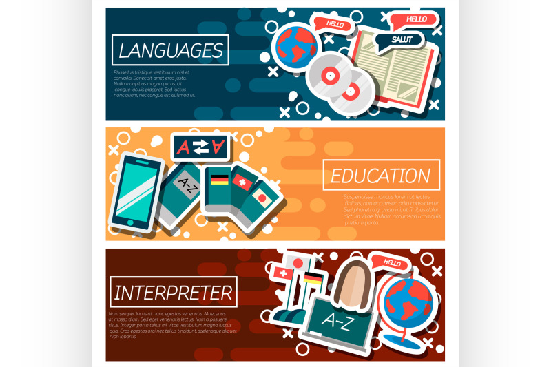 set-of-horizontal-banners-about-languages