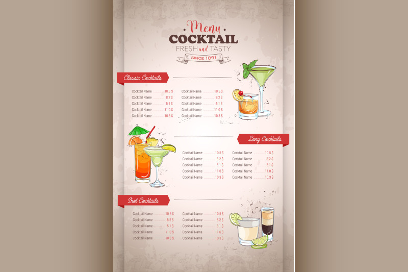 drawing-vertical-color-cocktail-menu-design