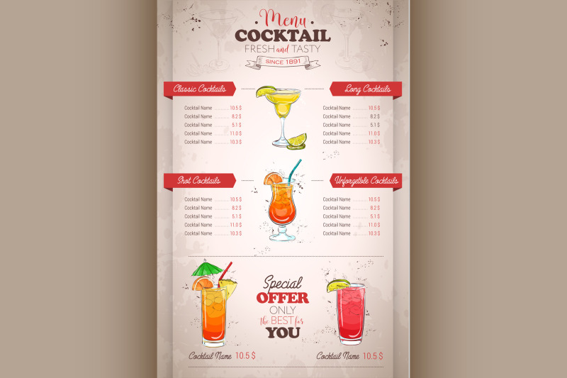 drawing-vertical-color-cocktail-menu-design